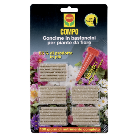 Concime in bastoncini per piante e fiori arricchiti con guano - Iperverde