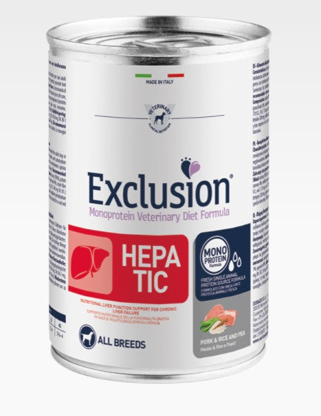 Exclusion - Hepatic Dog - maiale e riso - 400gr