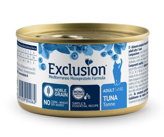 Exclusion Mediterraneo Diet Cat Noble Grain - tuna 85 gr