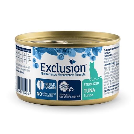 Exclusion Mediterraneo Diet Sterilized Cat Noble Grain - tuna 85 gr