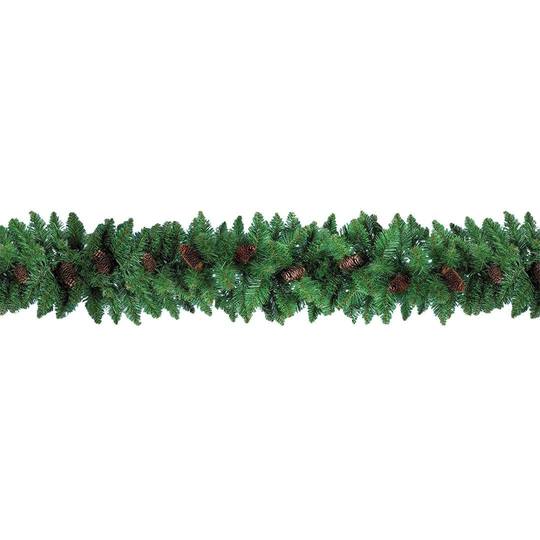 Festone natalizio artificiale verde 270 cm con pigne PVC - Iperverde