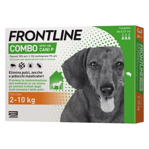 Frontline Combo spot-on solution for dogs 2-10 kg of 3 pipettes