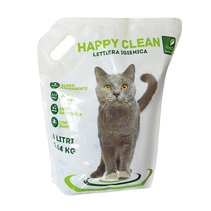 Lettiera per gatti Happy Clean Silicio 8 LT – Iperverde