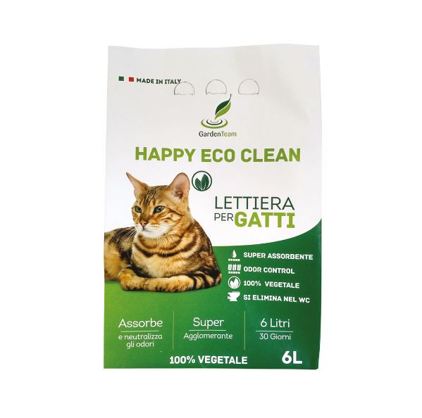 Lettiera per gatti Happy Eco Clean 6 LT - Iperverde