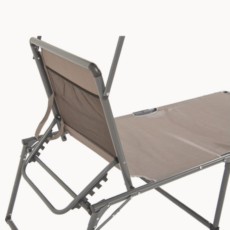 Folding sunbed with dove gray roof