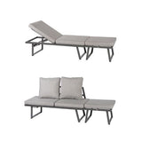 Lounge - Divano chaise longue da giardino con pouf