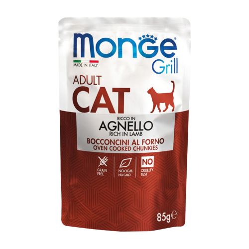 Monge grill cat morsels in bags of 85 gr