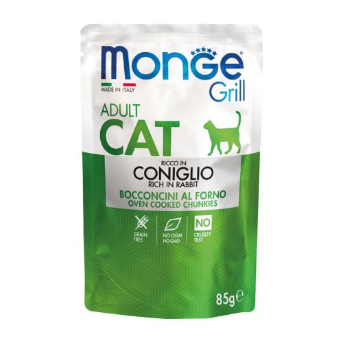 Monge grill cat morsels in bags of 85 gr