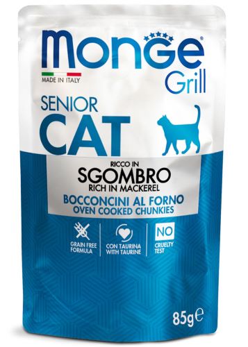 Monge grill senior cat morsels in bags of 85 gr