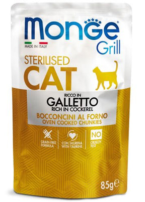 Monge grill gatto sterilizzato bocconcini in buste da 85 gr - Iperverde