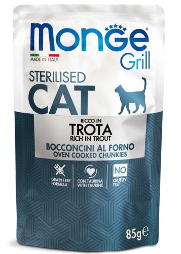 Monge grill gatto sterilizzato bocconcini in buste da 85 gr