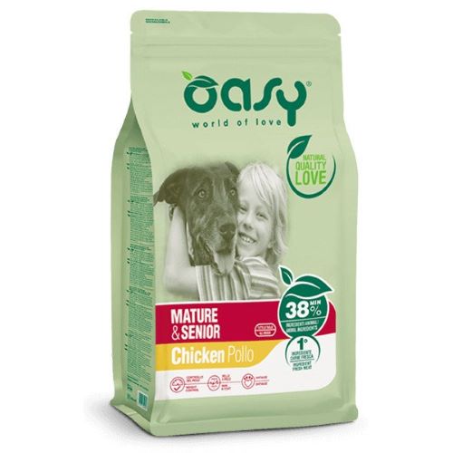 Oasy dry adult dog Mature &amp; Senior for elderly dogs chicken taste 3 kg