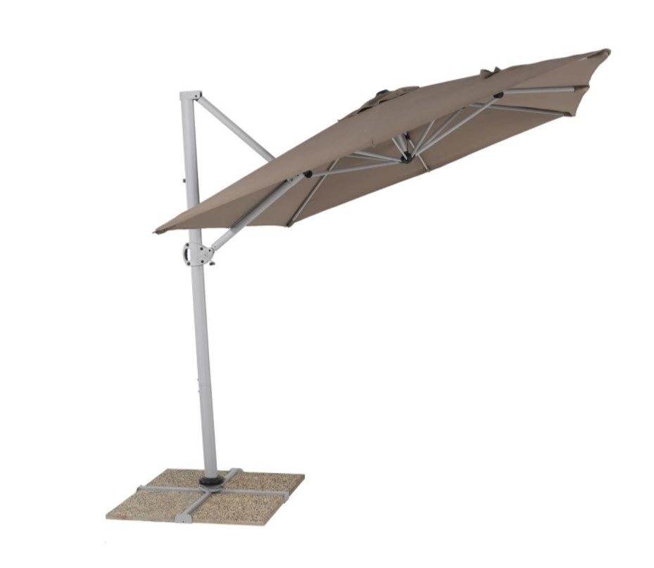 Aluminum side post garden umbrella - Saint Tropez dove gray