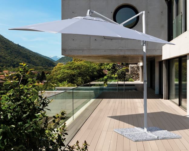 Decentralized square aluminum patio umbrella Gray - Terrace