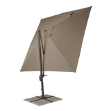 Decentralized square garden umbrella in light taupe aluminum - Sanremo