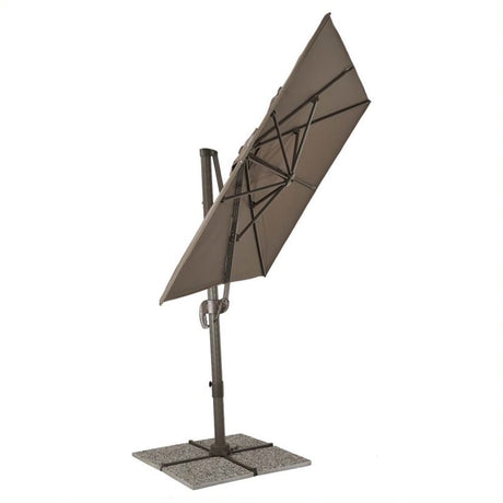 Dezentraler rechteckiger Gartenschirm Aluminium Taupe - Sanremo