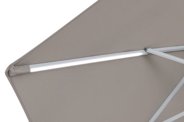 Umbrella central pole Plus round 270 cm gray with LED lights