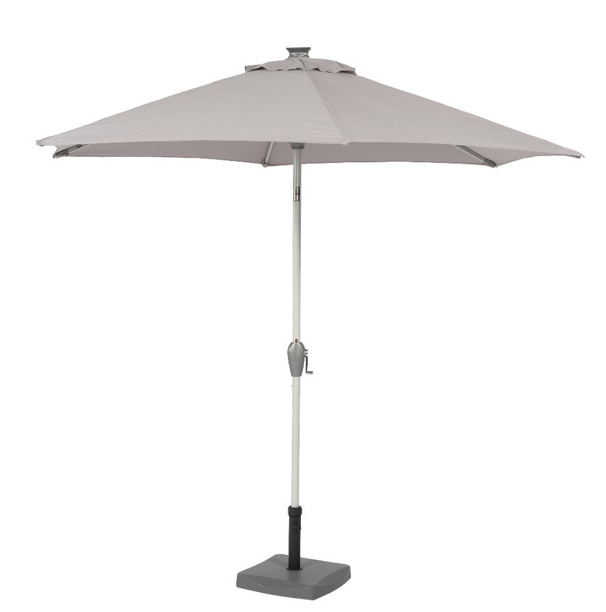 Umbrella central pole Plus round 270 cm gray with LED lights