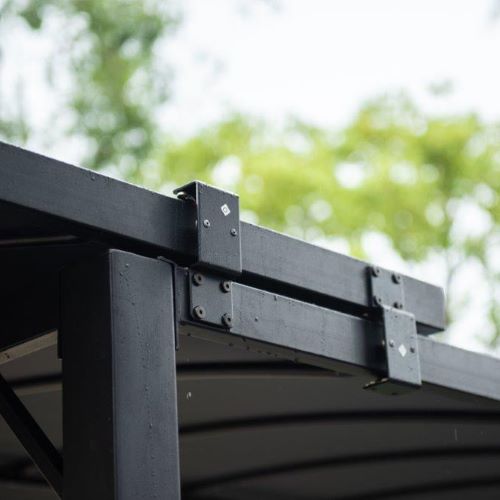 Anthracite extendable garden pergola