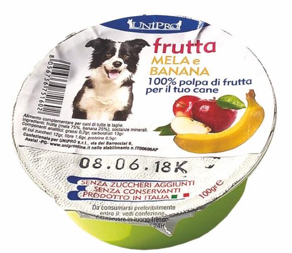 Fruchtmark für Hunde mit Apfel- und Bananengeschmack 100g