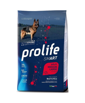 Prolife smart adult dog medium large manzo riso 12 kg - Iperverde