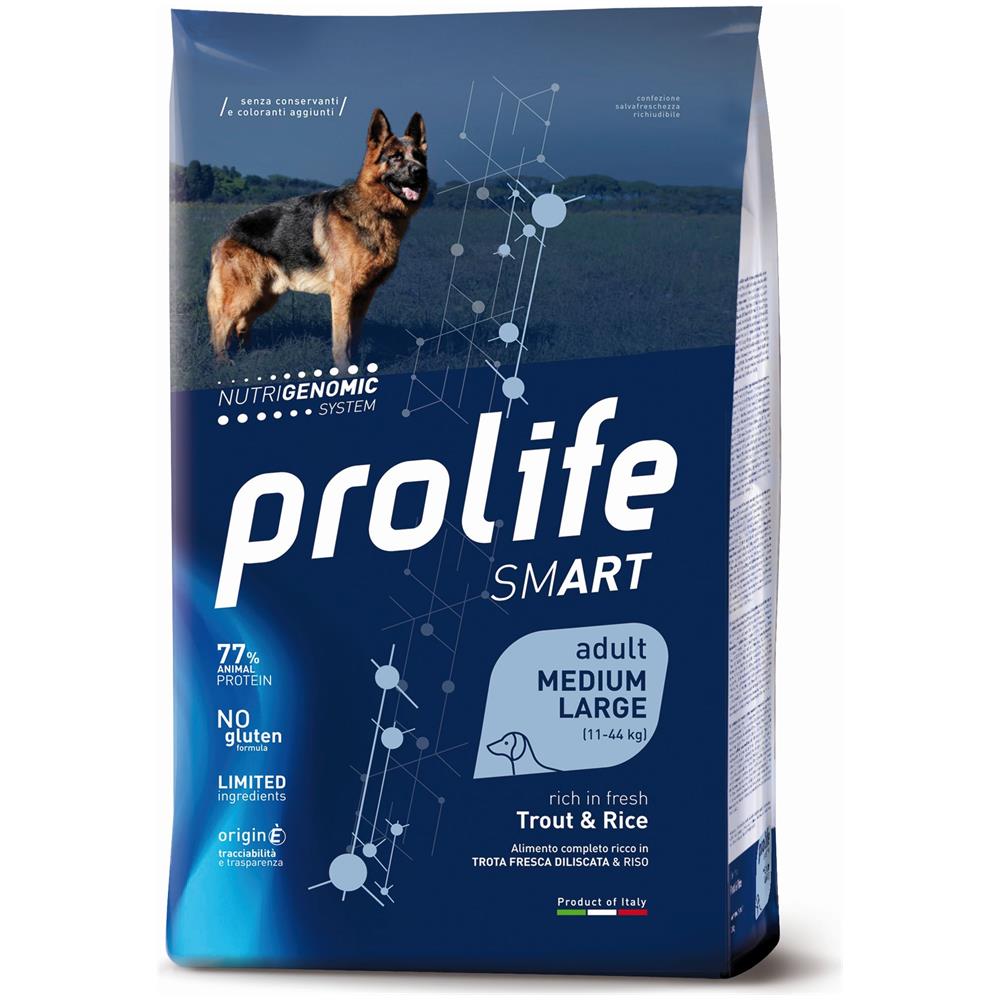 Prolife smart adult dog medium large trout and rice 12 kg