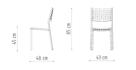 Alice outdoor chair without armrests
