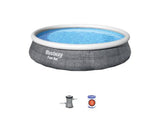 Fast set inflatable round above ground pool 396x84 cm gray