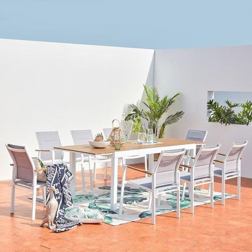 Tommy - Set Pranzo con Tavolo e sedie da esterno in alluminio allungab –  Iperverde