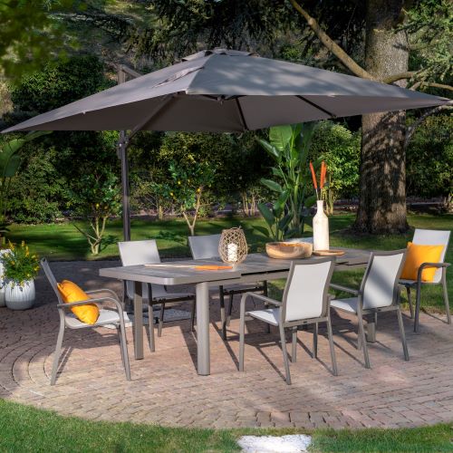 Stone - Set Pranzo con Tavolo allungabile e sedie da esterno in allumi –  Iperverde