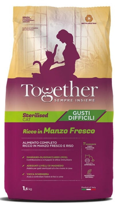 Together cat adult Sterilised con manzo fresco