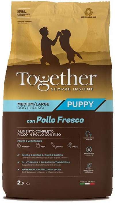 Together cucciolo di cane puppy medium/large con pollo fresco 12kg