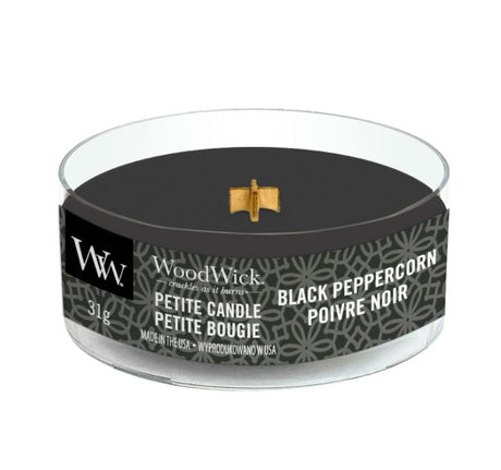 Woodwick Kerze mit schwarzen Pfefferkörnern