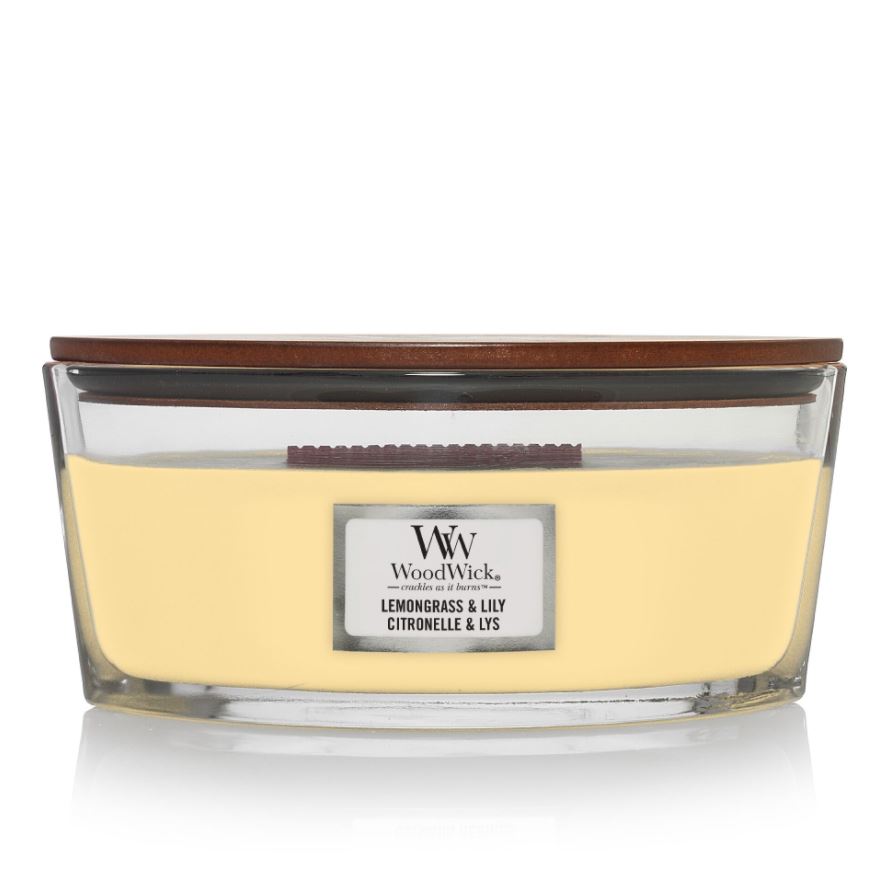 Woodwick lemongrass &amp; lily candle