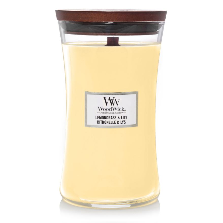 Woodwick lemongrass &amp; lily candle