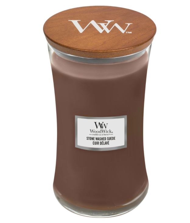 Woodwick stone washed suede candle