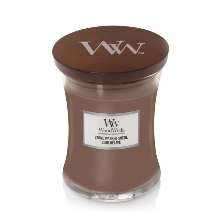 Woodwick stone washed suede candle