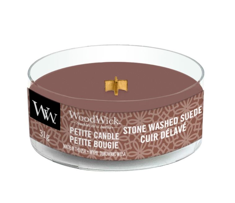 Woodwick stone washed suede candle