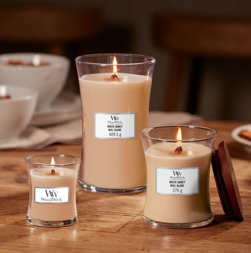 Woodwick candela white honey – Iperverde