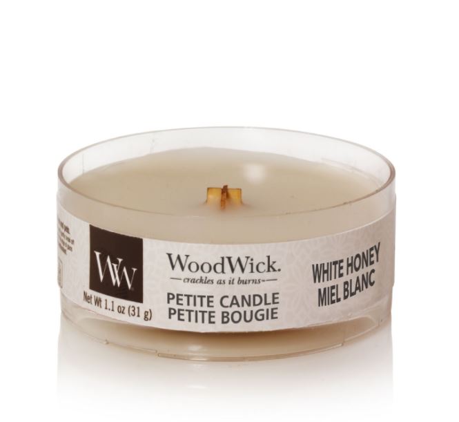 Woodwick white honey candle